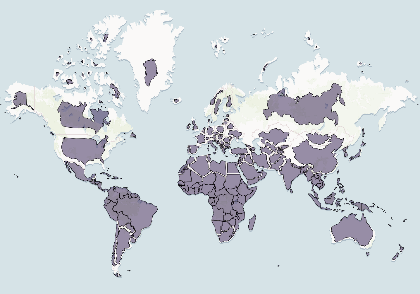 True size of countries is a free map website that shows the true size of each country on the Mercator projection. The projection was created in 1569 a